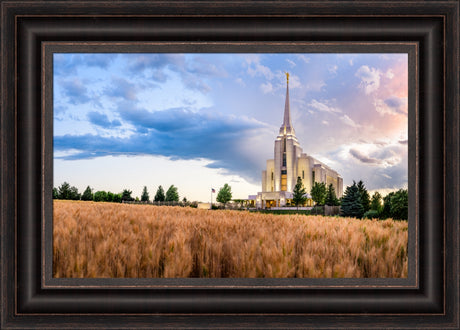 Rexburg Temple - Field Sunset by Scott Jarvie