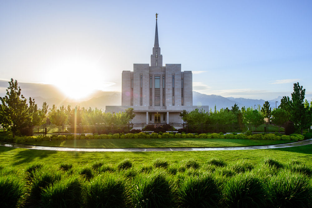 Oquirrh Mountain Temple - Sunbeams by Scott Jarvie