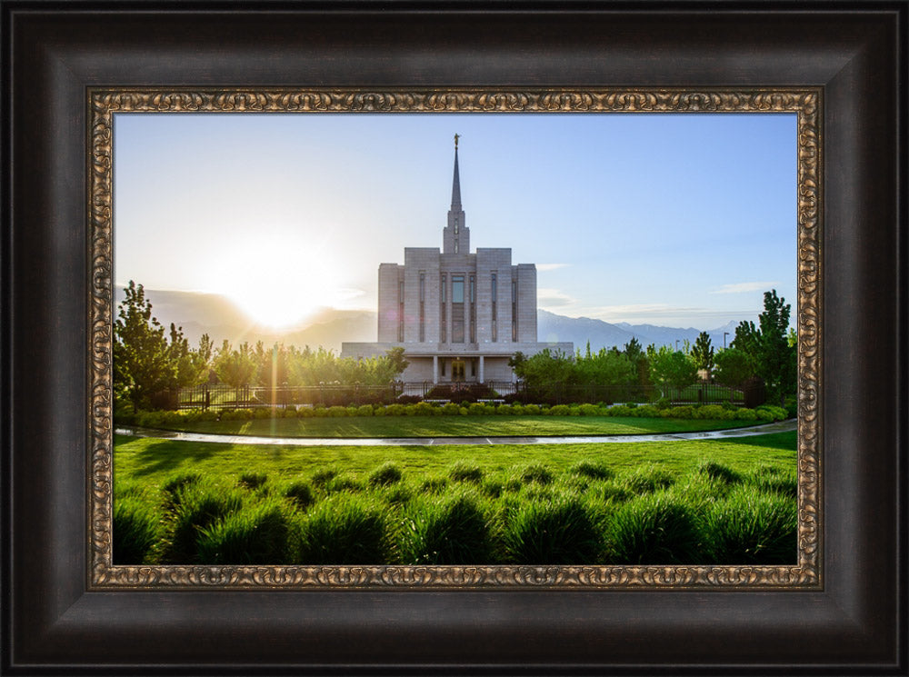 Oquirrh Mountain Temple - Sunbeams by Scott Jarvie