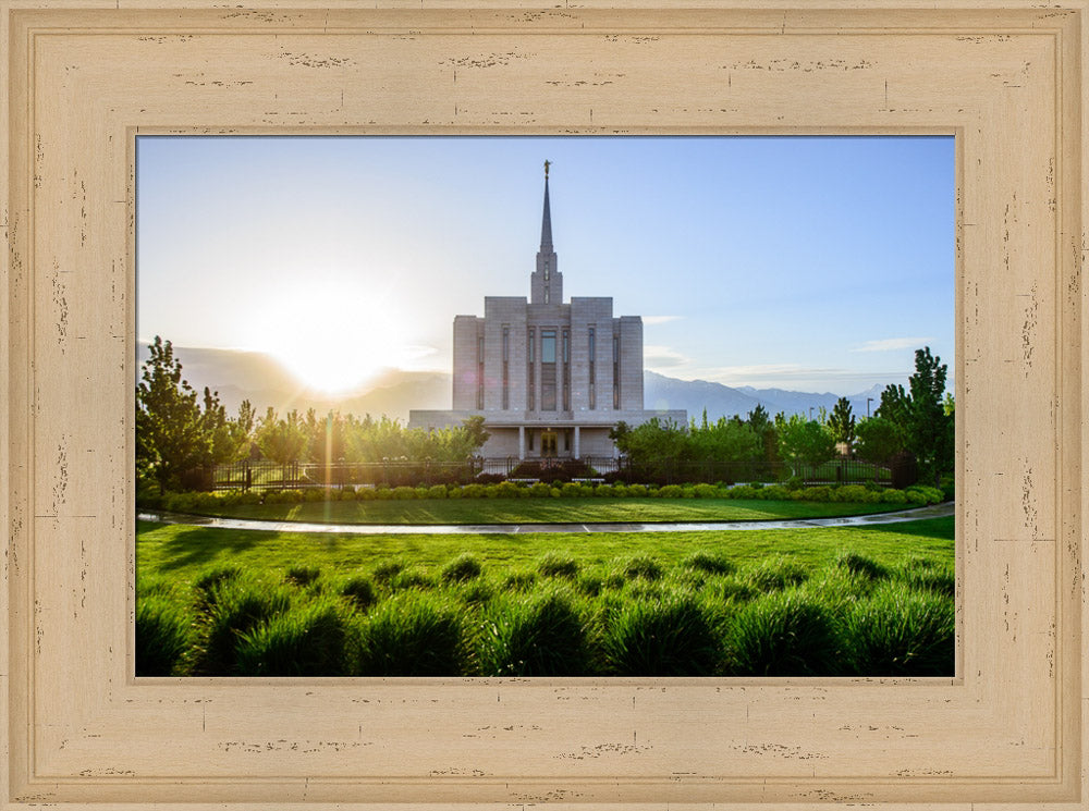 Oquirrh Mountain Temple - Sunbeams by Scott Jarvie