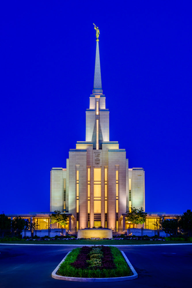 Oquirrh Mountain Temple - From the Front by Scott Jarvie