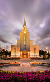 Vancouver Temple - Twilight Vertical by Scott Jarvie