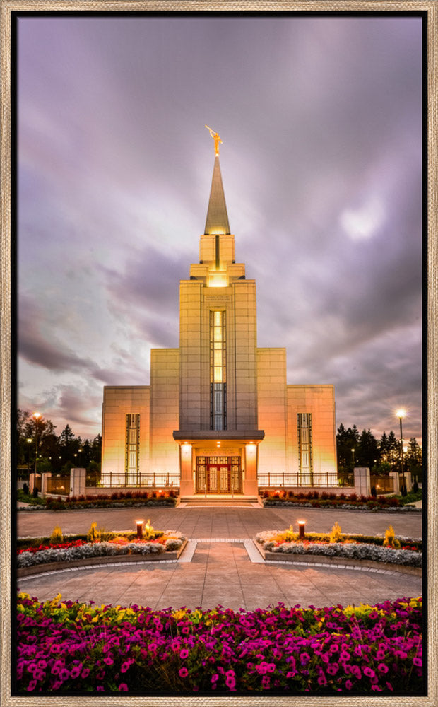 Vancouver Temple - Twilight Vertical by Scott Jarvie
