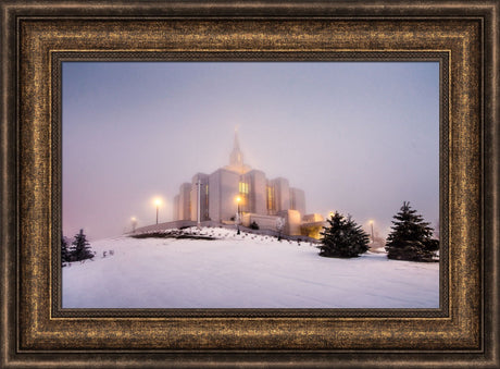 Calgary Temple - Morning Fog by Scott Jarvie