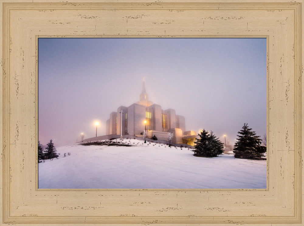 Calgary Temple - Morning Fog by Scott Jarvie