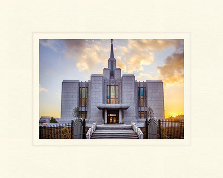 Calgary Temple - Gold Sunbursts by Scott Jarvie