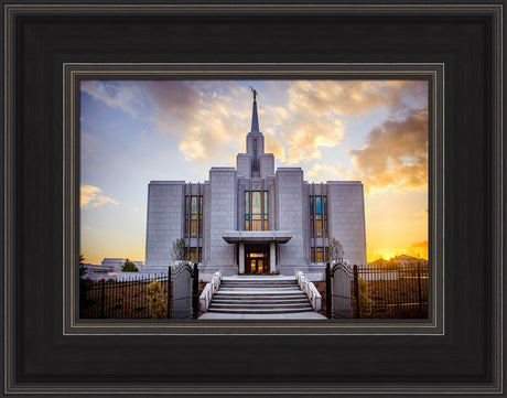 Calgary Temple - Gold Sunbursts by Scott Jarvie