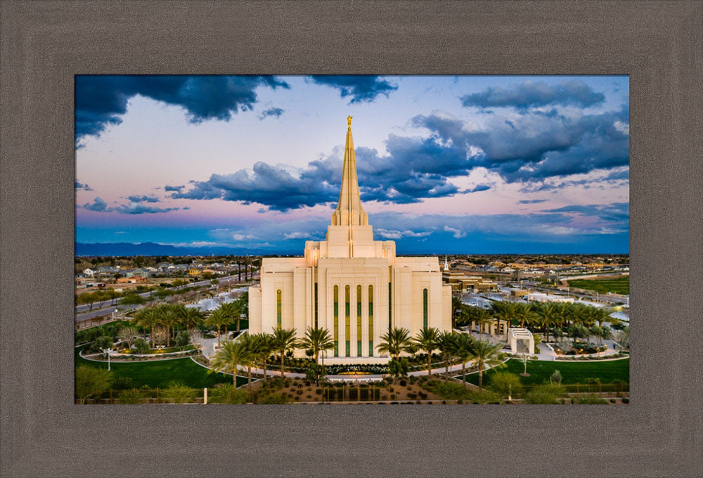 Gilbert Arizona Temple - Evening Aerial by Scott Jarvie