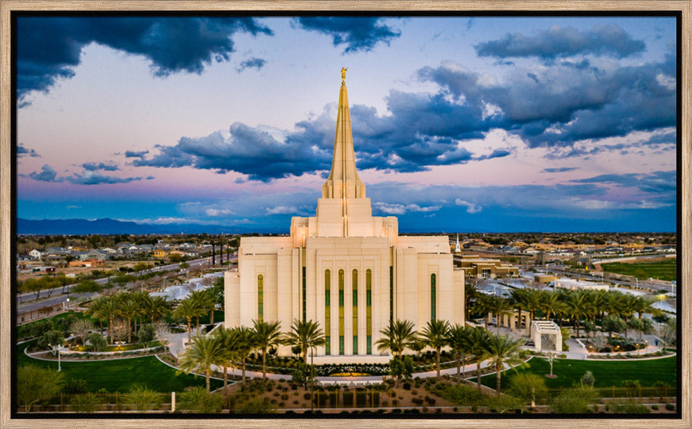 Gilbert Arizona Temple - Evening Aerial by Scott Jarvie