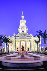 Tijuana Temple - Fountains in Blue by Scott Jarvie