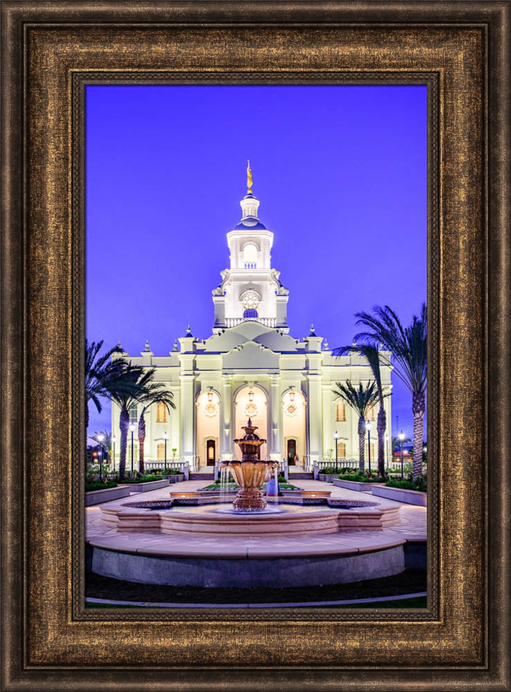 Tijuana Temple - Fountains in Blue by Scott Jarvie