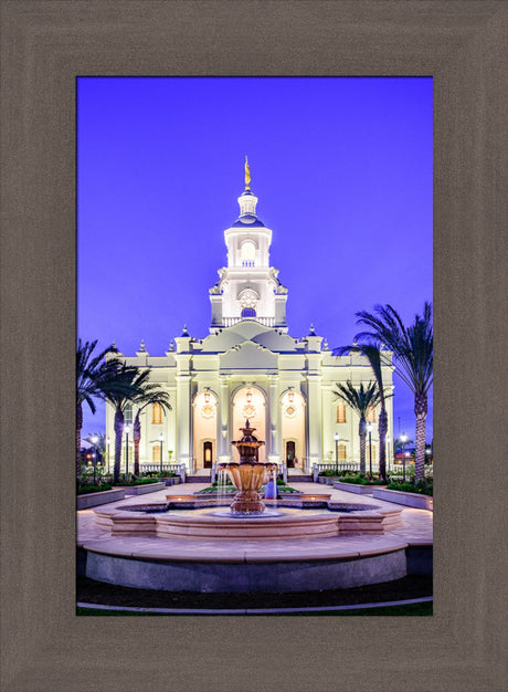 Tijuana Temple - Fountains in Blue by Scott Jarvie