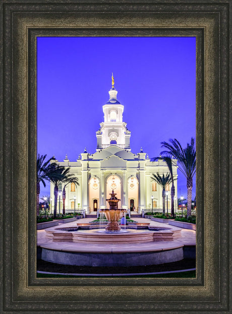 Tijuana Temple - Fountains in Blue by Scott Jarvie