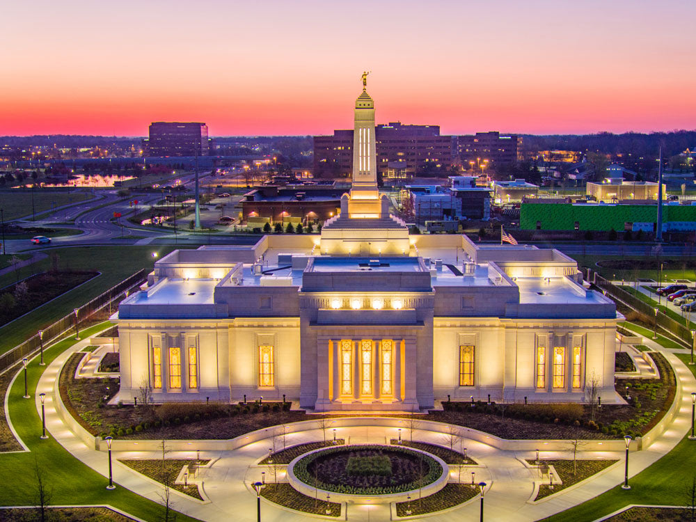 Indianapolis Temple - Above the City by Scott Jarvie