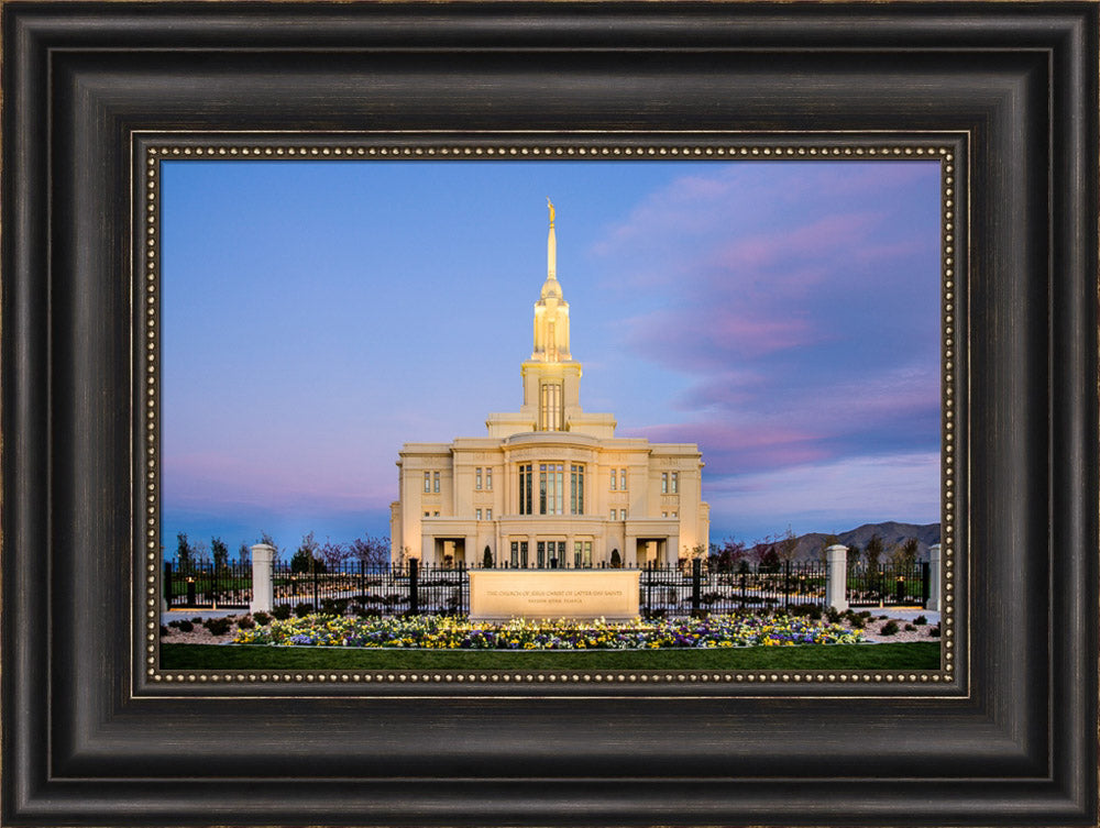 Payson Temple - Sunrise Front by Scott Jarvie