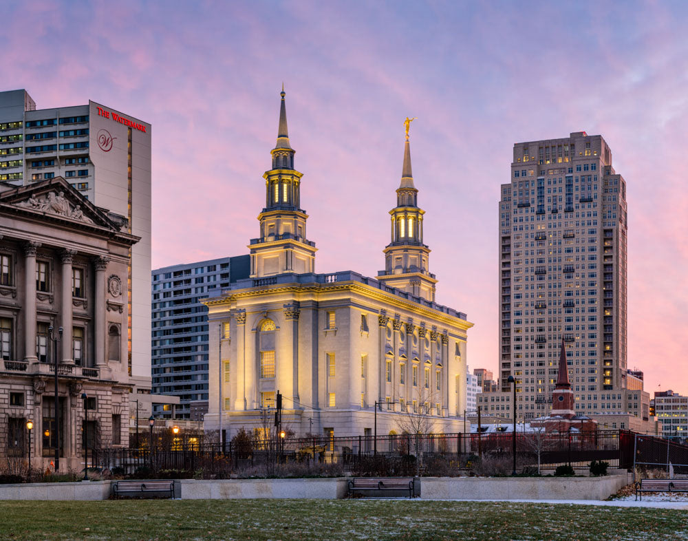 Philadelphia Temple - Evening View by Scott Jarvie | Altus Fine Art