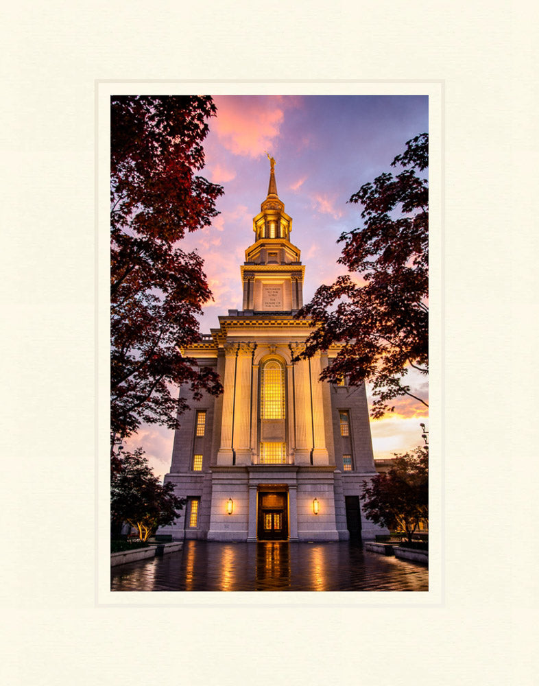 Philadephia Temple - Sunset Entrance by Scott Jarvie