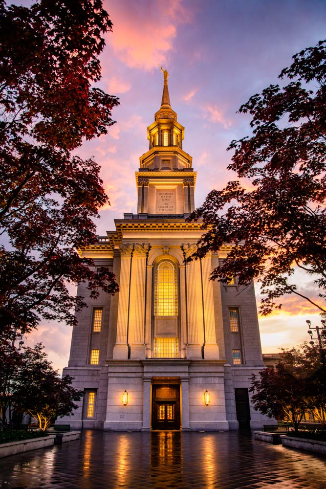 Philadephia Temple - Sunset Entrance by Scott Jarvie