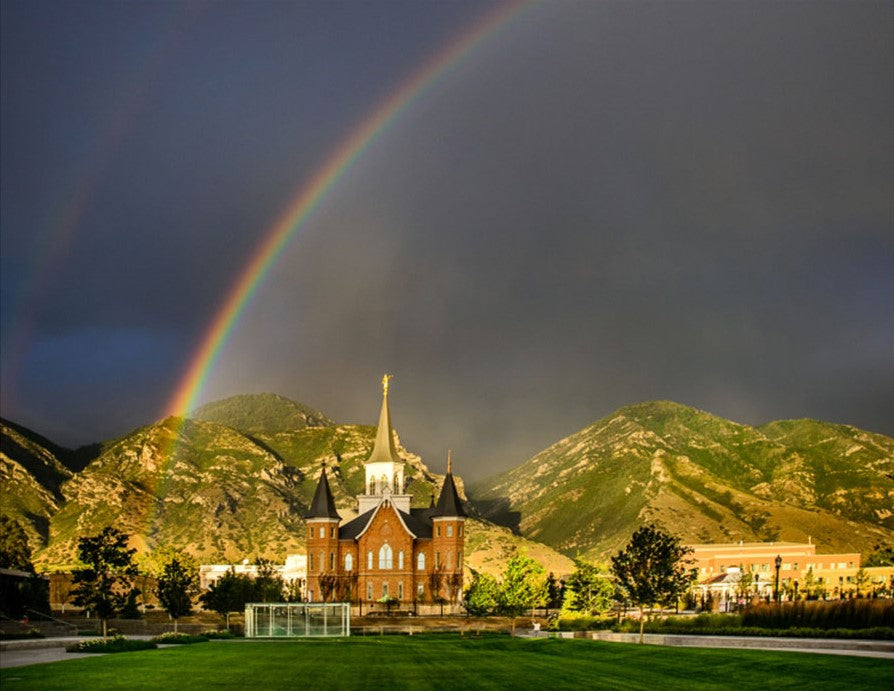 Provo City Center Temple - Double Rainbow by Scott Jarvie