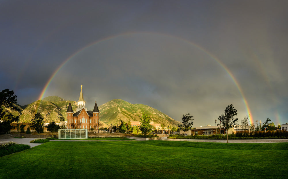 Provo City Center Temple - Full Rainbow by Scott Jarvie