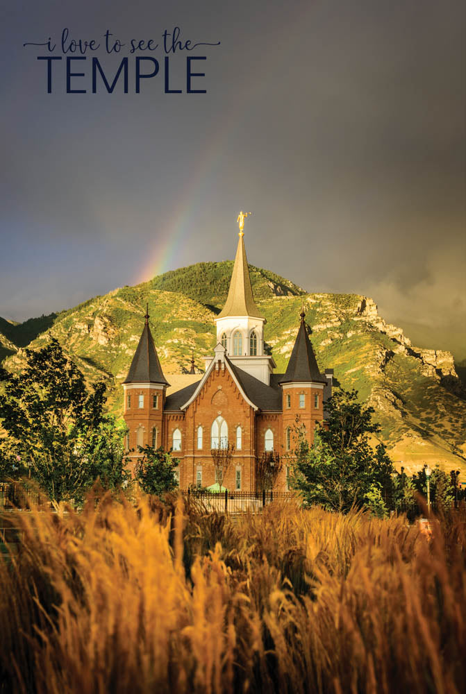 Provo City Center Temple - Golden Sunset 12x18  repositionable poster