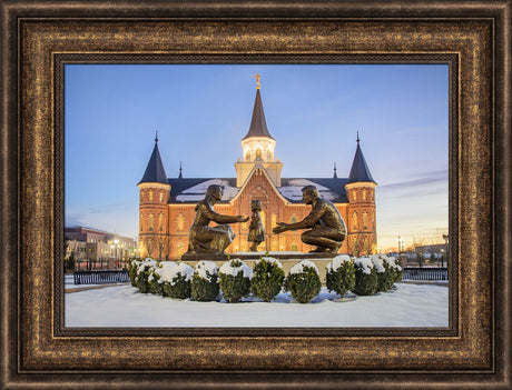 Provo City Center Temple - Statue in the Snow by Scott Jarvie