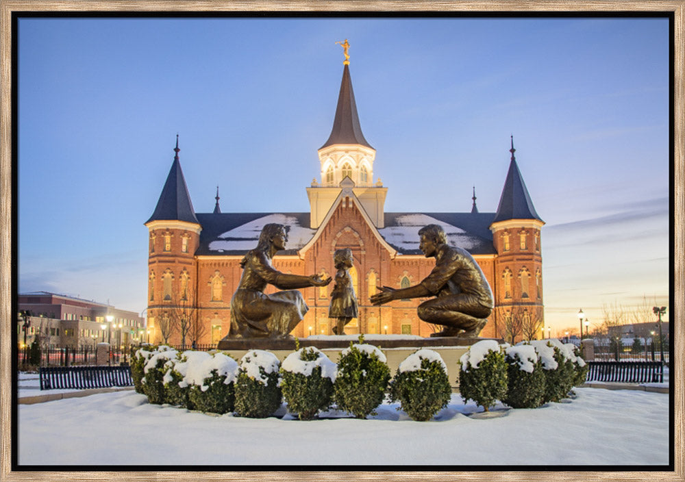 Provo City Center Temple - Statue in the Snow by Scott Jarvie