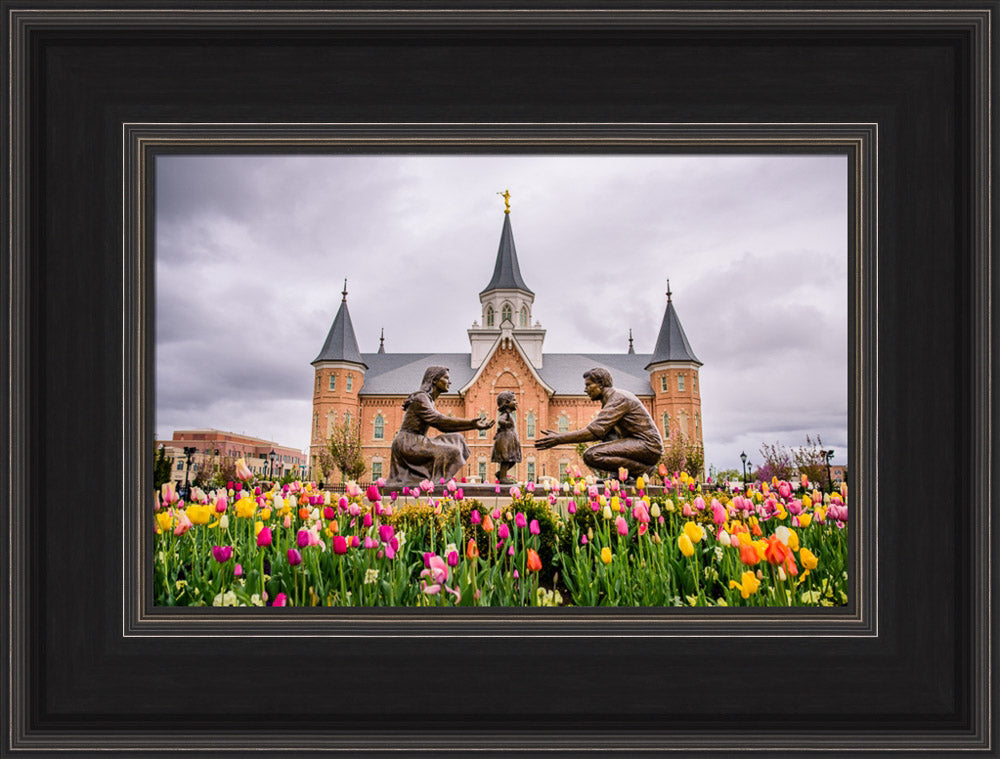 Provo City Center Temple - Springtime Family by Scott Jarvie