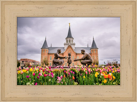 Provo City Center Temple - Springtime Family by Scott Jarvie