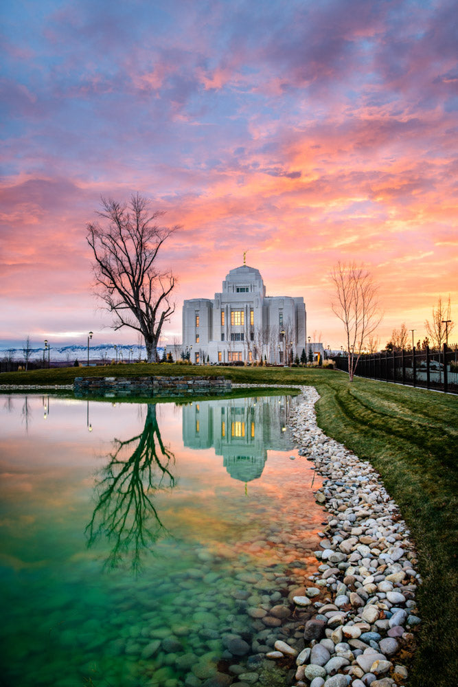 Meridian Temple - Sunset Reflection by Scott Jarvie