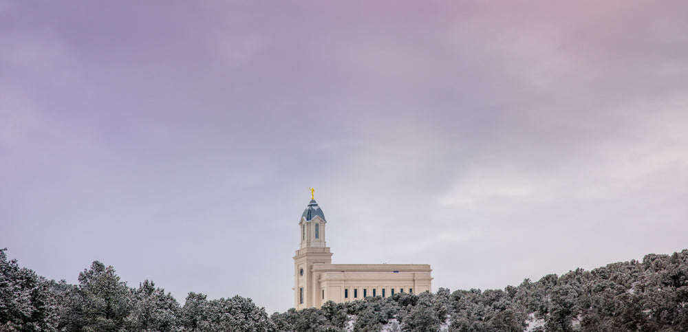 Cedar City Temple - Above the Trees Panorama by Scott Jarvie