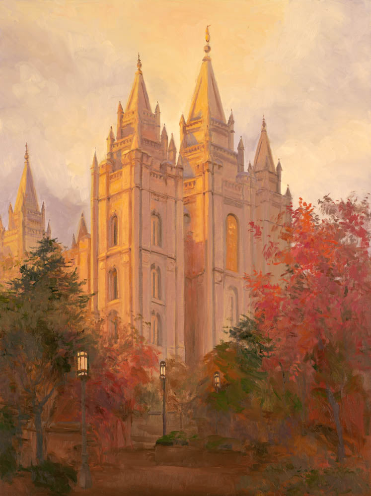 Salt Lake Temple - Golden Day by Linda Curley Christensen