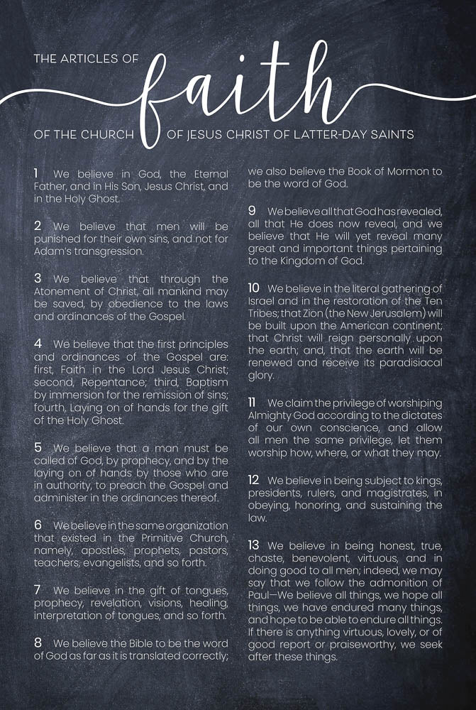 Articles of Faith Chalk 12x18 Repositionable Poster