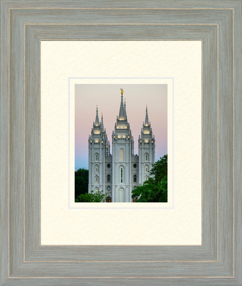 Salt Lake Temple - Morning 11x13 matted and framed paper print